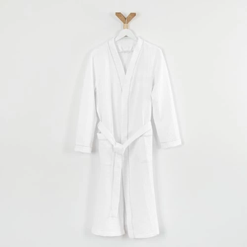 Linandelle Peignoirs Et Chaussons De Bain Peignoir Nid D'abeille En Coton Blanc 8xl 4 Linandelle Peignoirs Et Chaussons De Bain Peignoir Nid D'abeille En Coton Blanc 8xl – Image 2