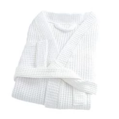 Linandelle Peignoirs Et Chaussons De Bain Peignoir Nid D'abeille En Coton Ivoire Xs -Gants de toilette Soldes peignoir nid d abeille en coton blanc xs