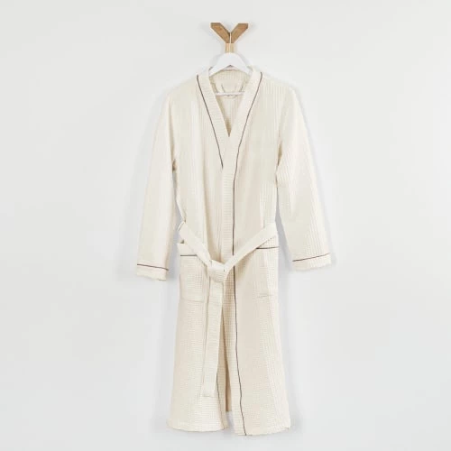 Linandelle Peignoirs Et Chaussons De Bain Peignoir Nid D'abeille En Coton Ivoire S 4 Linandelle Peignoirs Et Chaussons De Bain Peignoir Nid D'abeille En Coton Ivoire S – Image 2