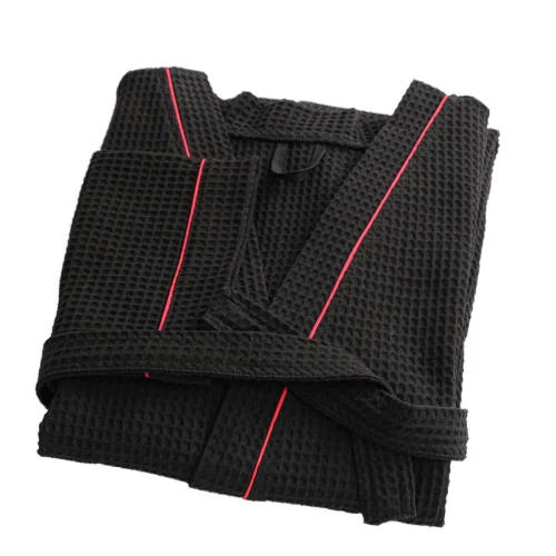 Linandelle Peignoirs Et Chaussons De Bain Peignoir Nid D'abeille En Coton Noir 10xl 3 Linandelle Peignoirs Et Chaussons De Bain Peignoir Nid D'abeille En Coton Noir 10xl