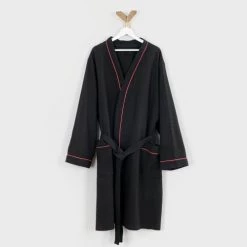 Linandelle Peignoirs Et Chaussons De Bain Peignoir Nid D'abeille En Coton Noir 10xl 9 Linandelle Peignoirs Et Chaussons De Bain Peignoir Nid D'abeille En Coton Noir 10xl -Gants de toilette Soldes peignoir nid d abeille en coton noir 10xl 3