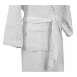 Linandelle Peignoirs Et Chaussons De Bain Peignoir Nid D'éponge Double Face En Coton Blanc Xl -Gants de toilette Soldes peignoir nid d eponge double face en coton blanc xl 1