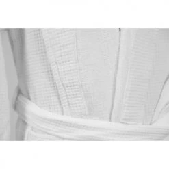 Linandelle Peignoirs Et Chaussons De Bain Peignoir Nid D'éponge Double Face En Coton Blanc Xl -Gants de toilette Soldes peignoir nid d eponge double face en coton blanc xl 2