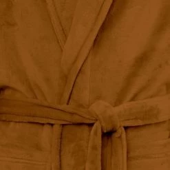 Sensei Maison Peignoirs Et Chaussons De Bain Peignoir Polaire Brique XL -Gants de toilette Soldes peignoir polaire brique xl 2