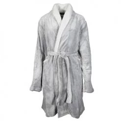 Sensei Maison Peignoirs Et Chaussons De Bain Peignoir Polaire Chaud Col Châle Doublé Mastic L