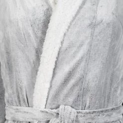 Sensei Maison Peignoirs Et Chaussons De Bain Peignoir Polaire Chaud Col Châle Doublé Mastic M -Gants de toilette Soldes peignoir polaire chaud col chale double mastic m 2