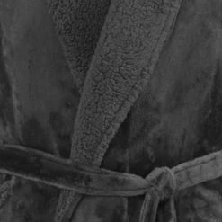 Sensei Maison Peignoirs Et Chaussons De Bain Peignoir Polaire Chaud Doublé Carbone S -Gants de toilette Soldes peignoir polaire chaud double carbone s 2