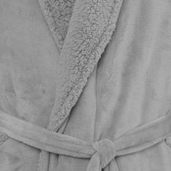 Sensei Maison Peignoirs Et Chaussons De Bain Peignoir Polaire Chaud Doublé Gris Perle S -Gants de toilette Soldes peignoir polaire chaud double gris perle s 3
