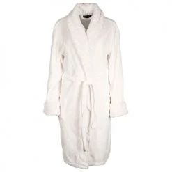 Sensei Maison Peignoirs Et Chaussons De Bain Peignoir Polaire Col Façon Fourrure Ecru L
