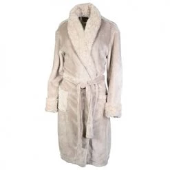 Sensei Maison Peignoirs Et Chaussons De Bain Peignoir Polaire Col Façon Fourrure Sable M