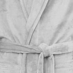 Sensei Maison Peignoirs Et Chaussons De Bain Peignoir Polaire Gris Perle M -Gants de toilette Soldes peignoir polaire gris perle m 6