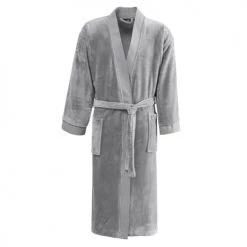 Sensei Maison Peignoirs Et Chaussons De Bain Peignoir Polaire Kimono Gris Perle S