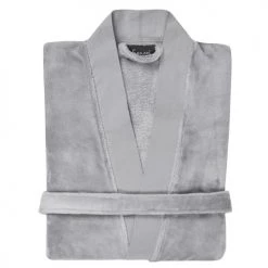 Sensei Maison Peignoirs Et Chaussons De Bain Peignoir Polaire Kimono Gris Perle XL -Gants de toilette Soldes peignoir polaire kimono gris perle xl 3