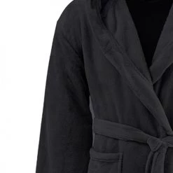 Sensei Maison Peignoirs Et Chaussons De Bain Peignoir Polaire Mixte à Capuche Carbone L -Gants de toilette Soldes peignoir polaire mixte a capuche carbone l 2