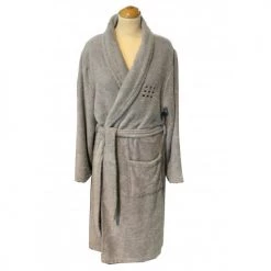 Montéléone Peignoirs Et Chaussons De Bain Peignoir Unisexe En Coton Bleu S -Gants de toilette Soldes peignoir unisexe en coton bleu s 3