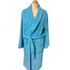 Montéléone Peignoirs Et Chaussons De Bain Peignoir Unisexe En Coton Bleu XL