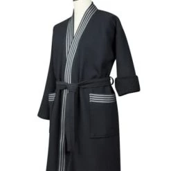 Vent Du Sud Peignoirs Et Chaussons De Bain PHENIX - Peignoir En Coton Blanc S-M -Gants de toilette Soldes phenix peignoir coton anthracite s m