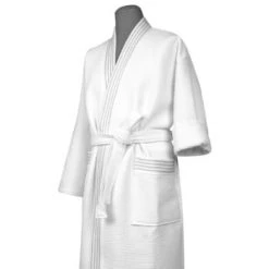 Vent Du Sud Peignoirs Et Chaussons De Bain PHENIX - Peignoir En Coton Blanc L-XL -Gants de toilette Soldes phenix peignoir en coton blanc l xl 3