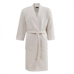 Sensei Maison Peignoirs Et Chaussons De Bain Robe De Chambre Molleton Blanc Cassé M