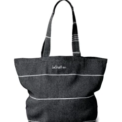 LeStoff France Accessoires Et Serviettes De Plage  Sac De Plage BIO Anthracite 45 X 38 Cm -Gants de toilette Soldes sac de plage bio anthracite 45 x 38 cm