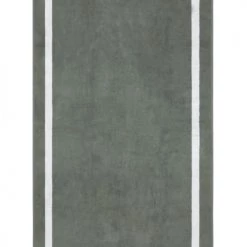 LA SERVIETTE PARIS Accessoires Et Serviettes De Plage  Serviette De Plage Coton Bio 500Gr/m² Gris Cadre Blanc 90x170