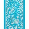 LA SERVIETTE PARIS Décoration De Jardin Serviette De Plage Coton Bio 500Gr/m² Motif Tigre Turquoise 90x170