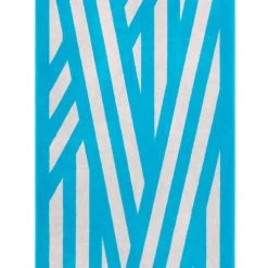 LA SERVIETTE PARIS Décoration De Jardin Serviette De Plage Coton Bio 500Gr/m² Rayures Turquoise/rose 90x170