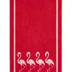 LA SERVIETTE PARIS Décoration De Jardin Serviette De Plage Coton Bio 500Gr/m² Rouge 90x170