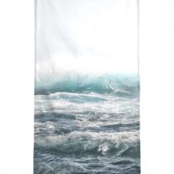 Juniqe Décoration De Jardin Serviette De Plage En éponge-velours En Blanc & Bleu 90x180