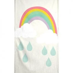 Juniqe Décoration De Jardin Serviette De Plage En éponge-velours En Blanc & Bleu 90x180