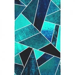 Juniqe Décoration De Jardin Serviette De Plage En éponge-velours En Blanc & Bleu 90x180