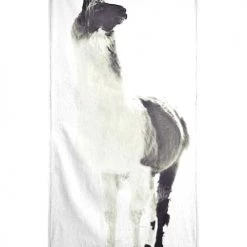 Juniqe Décoration De Jardin Serviette De Plage En éponge-velours En Blanc & Gris 90x180