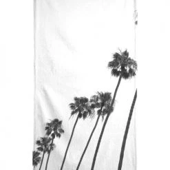 Juniqe Décoration De Jardin Serviette De Plage En éponge-velours En Blanc & Gris 90x180