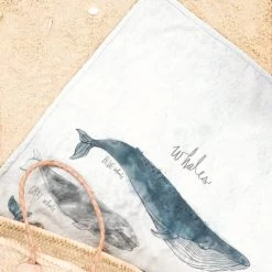 Juniqe Décoration De Jardin Serviette De Plage En éponge-velours En Blanc Ivoire & Bleu 90x180 -Gants de toilette Soldes serviette de plage en eponge velours en blanc ivoire bleu 90x180 18