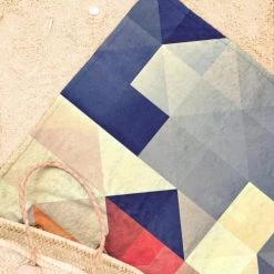 Juniqe Décoration De Jardin Serviette De Plage En éponge-velours En Blanc Ivoire & Bleu 90x180 -Gants de toilette Soldes serviette de plage en eponge velours en blanc ivoire bleu 90x180 21