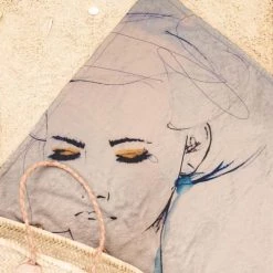 Juniqe Décoration De Jardin Serviette De Plage En éponge-velours En Blanc Ivoire & Jaune 90x180 -Gants de toilette Soldes serviette de plage en eponge velours en blanc ivoire jaune 90x180 3