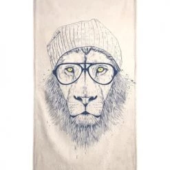 Juniqe Décoration De Jardin Serviette De Plage En éponge-velours En Blanc Ivoire & Noir 90x180