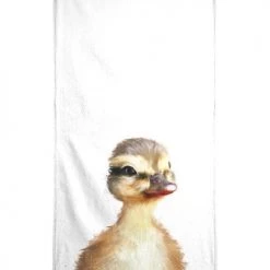 Juniqe Décoration De Jardin Serviette De Plage En éponge-velours En Blanc & Jaune 90x180