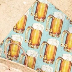 Juniqe Décoration De Jardin Serviette De Plage En éponge-velours En Blanc & Jaune 90x180 -Gants de toilette Soldes serviette de plage en eponge velours en blanc jaune 90x180 9