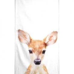 Juniqe Décoration De Jardin Serviette De Plage En éponge-velours En Blanc & Marron 90x180