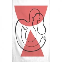 Juniqe Décoration De Jardin Serviette De Plage En éponge-velours En Blanc & Rouge 90x180