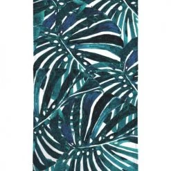 Juniqe Décoration De Jardin Serviette De Plage En éponge-velours En Blanc & Vert 90x180