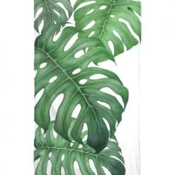 Juniqe Décoration De Jardin Serviette De Plage En éponge-velours En Blanc & Vert 90x180