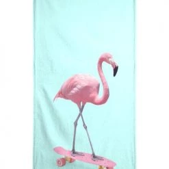 Juniqe Décoration De Jardin Serviette De Plage En éponge-velours En Bleu & Rose 90x180