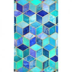 Juniqe Décoration De Jardin Serviette De Plage En éponge-velours En Bleu & Turquoise 90x180