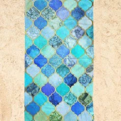 Juniqe Décoration De Jardin Serviette De Plage En éponge-velours En Bleu & Turquoise 90x180 -Gants de toilette Soldes serviette de plage en eponge velours en bleu turquoise 90x180 14