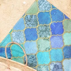 Juniqe Décoration De Jardin Serviette De Plage En éponge-velours En Bleu & Turquoise 90x180 -Gants de toilette Soldes serviette de plage en eponge velours en bleu turquoise 90x180 15