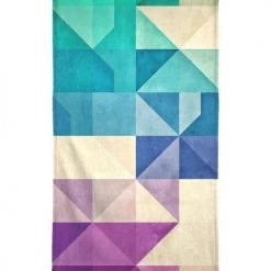 Juniqe Décoration De Jardin Serviette De Plage En éponge-velours En Bleu & Turquoise 90x180