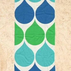 Juniqe Décoration De Jardin Serviette De Plage En éponge-velours En Bleu & Turquoise 90x180 -Gants de toilette Soldes serviette de plage en eponge velours en bleu turquoise 90x180 20