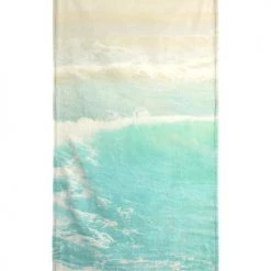 Juniqe Décoration De Jardin Serviette De Plage En éponge-velours En Bleu & Turquoise 90x180